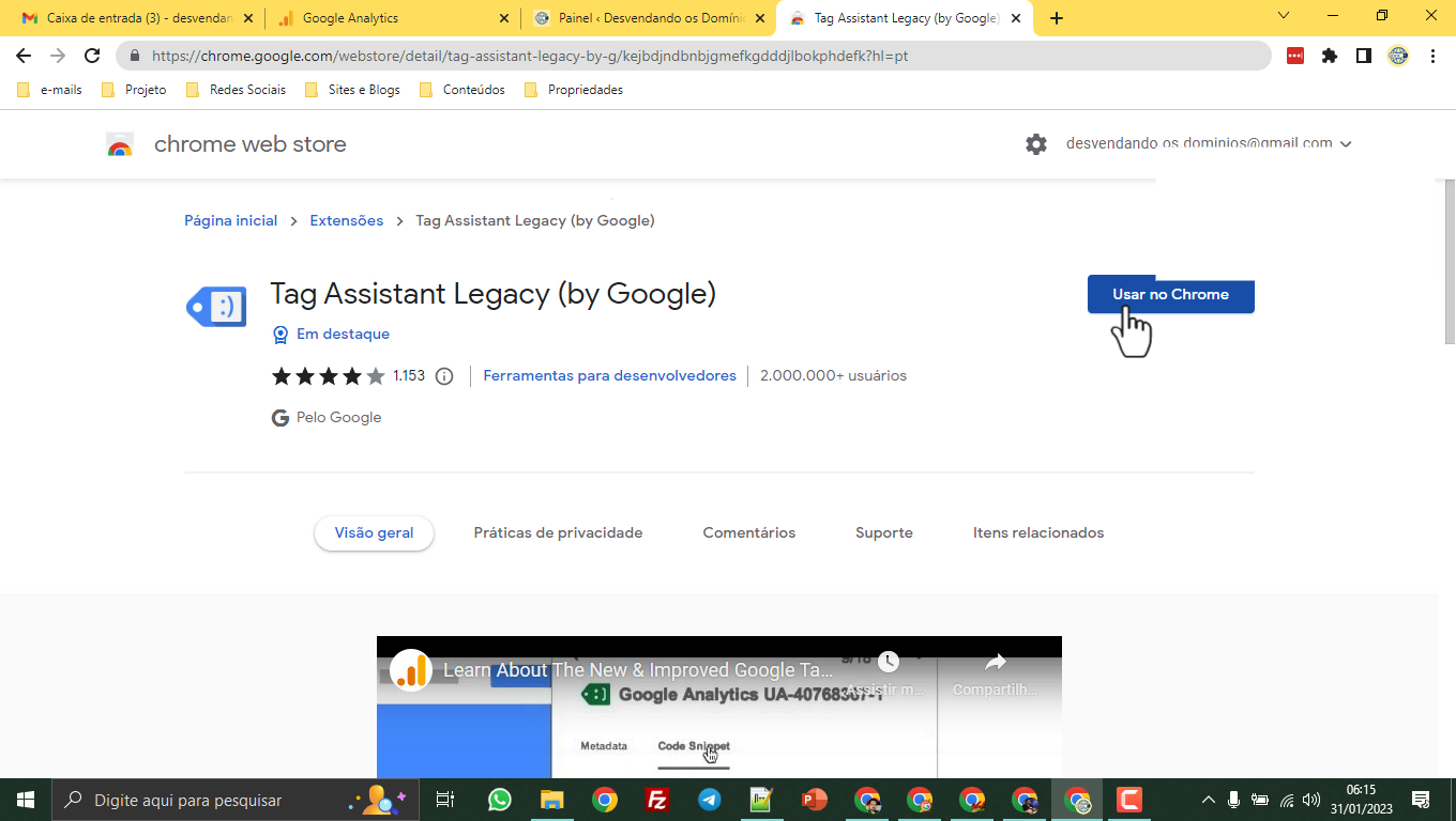 Google Analytics em 2023 - Tag Assistant Legacy (by Google)