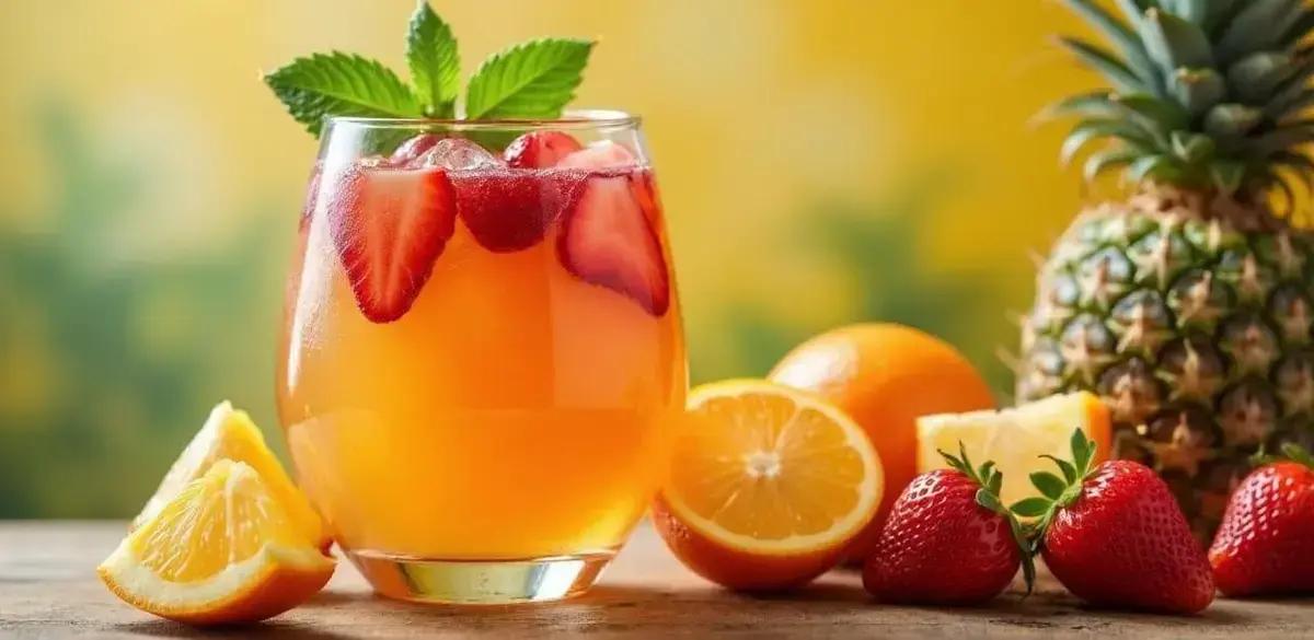 Ingredientes do Punch Tropical com Rum e Espumante