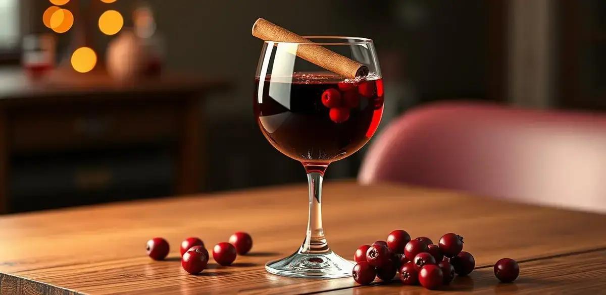 vinho tinto com licor de frutas vermelhas e canela sabor irresistivel