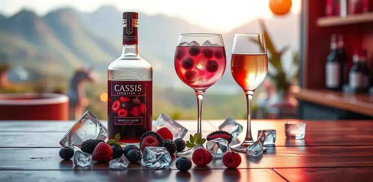 Ingredientes da Vodka com Licor de Cassis e Espumante Ingredientes da Vodka com Licor de Cassis e Espumante