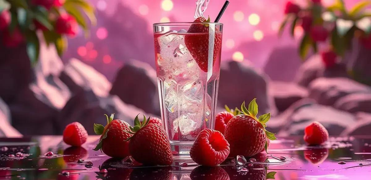 vodka com refrigerante zero e frutas vermelhas refresco irresistivel