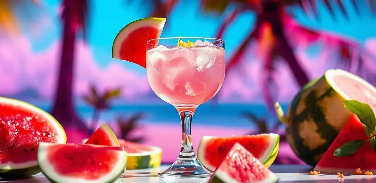 vodka com suco de melancia e raspas de limao siciliano refresque se