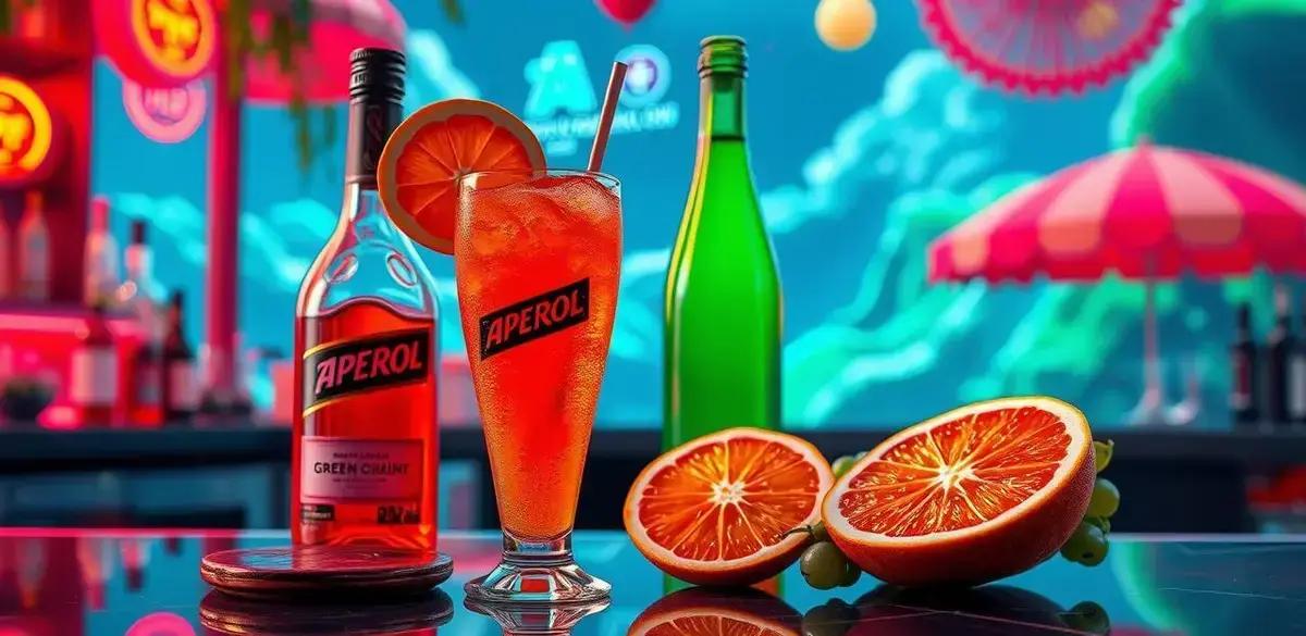 Ingredientes do Aperol com espumante de uva verde