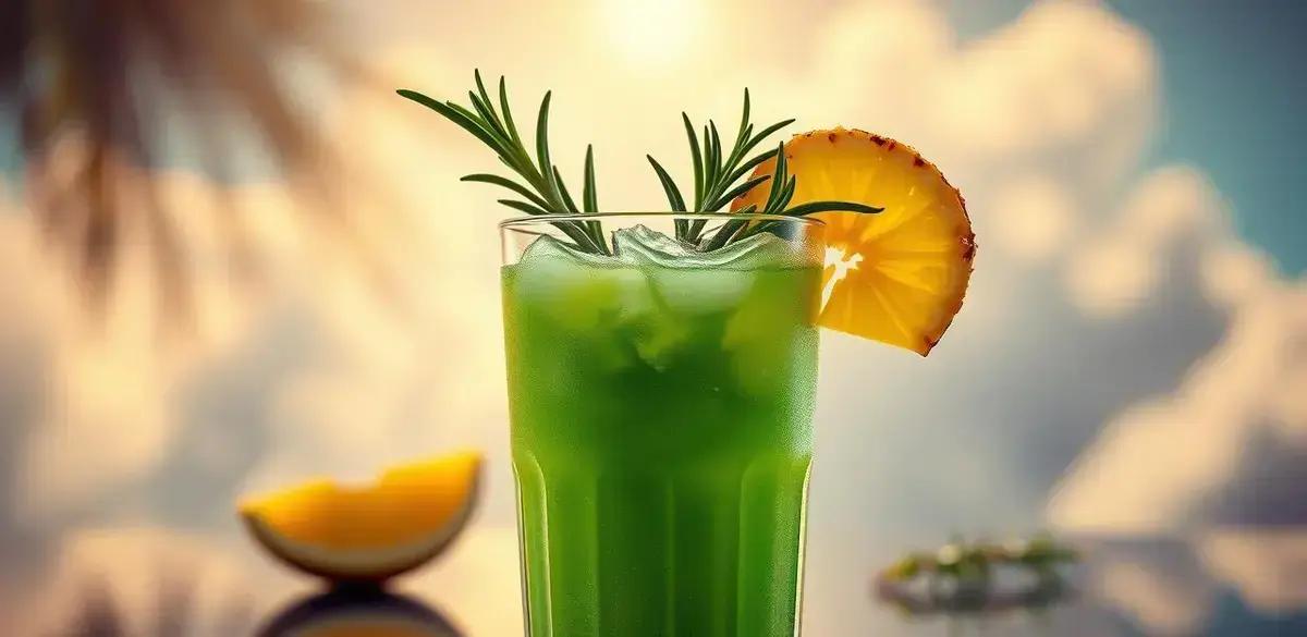 No momento, você está visualizando Drink Verde com Suco de Abacaxi e Alecrim: Refrescante e Delicioso