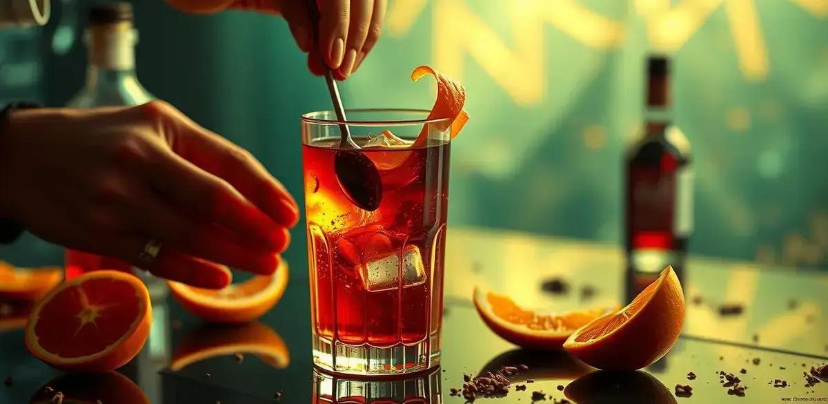 Método de Preparo do Negroni com Licor de Café Método de Preparo do Negroni com Licor de Café