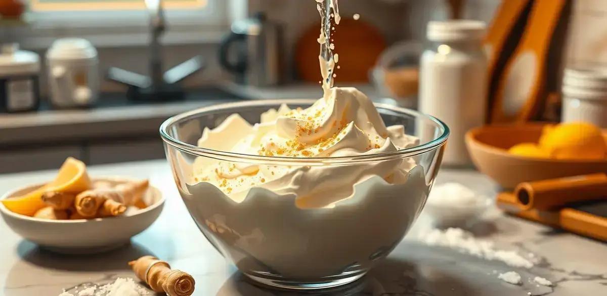 Misturando os Ingredientes para a Espuma de Gengibre