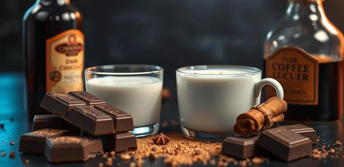Ingredientes da Receita de Chocolate com Licor de Café e Canela
