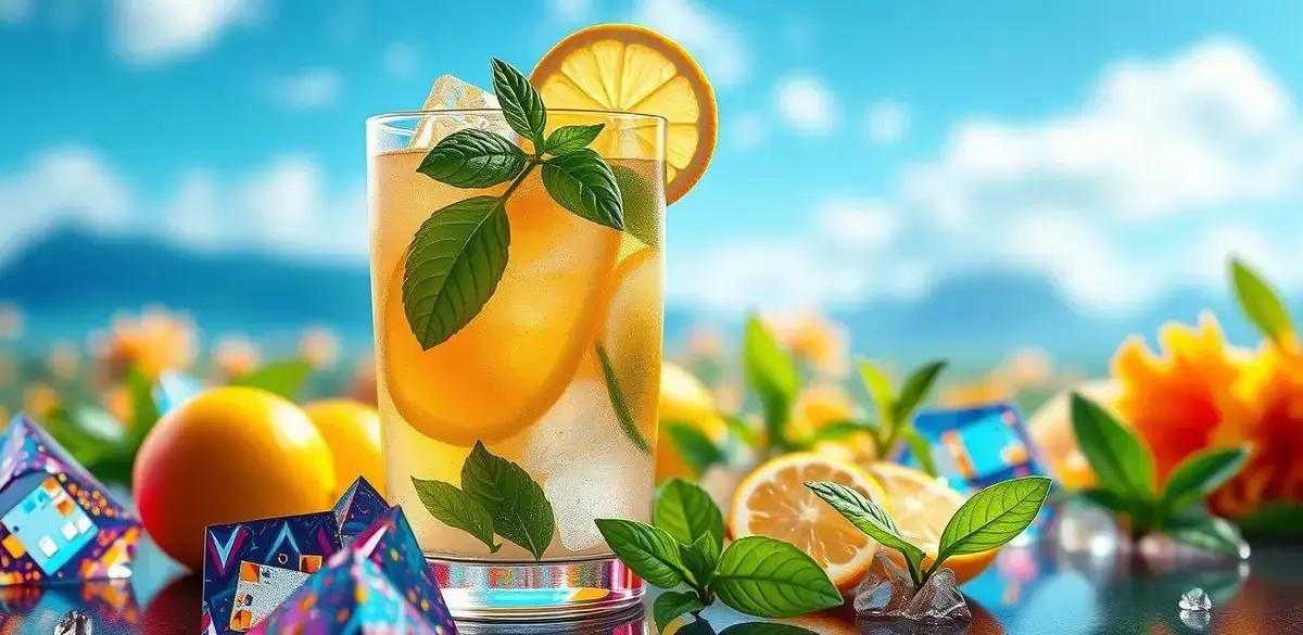 ice com limao siciliano e manjericao a bebida refrescante do verao