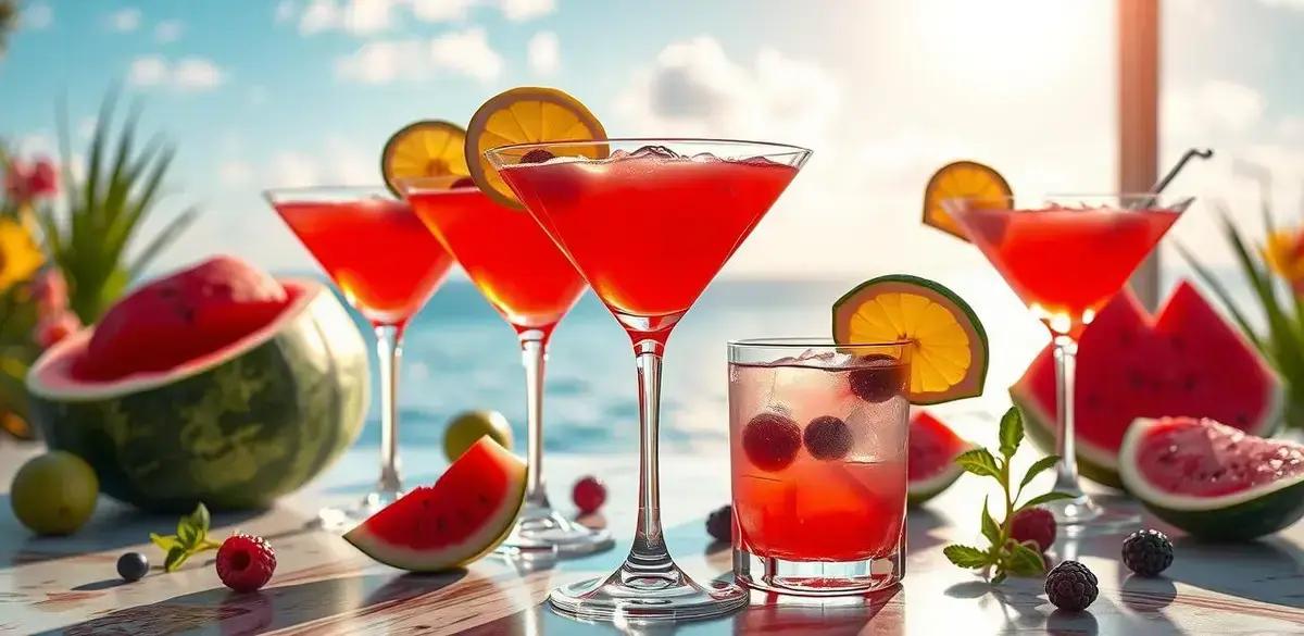 Variações do Martini com Suco de Melancia