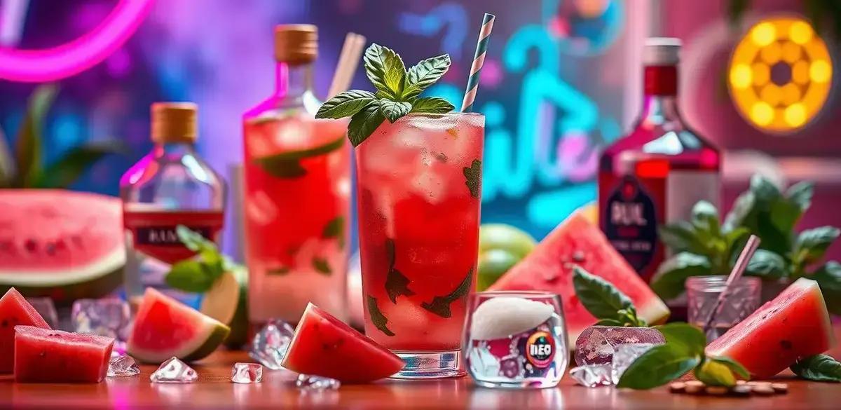 Ingredientes do Mojito com Melancia e Manjericão