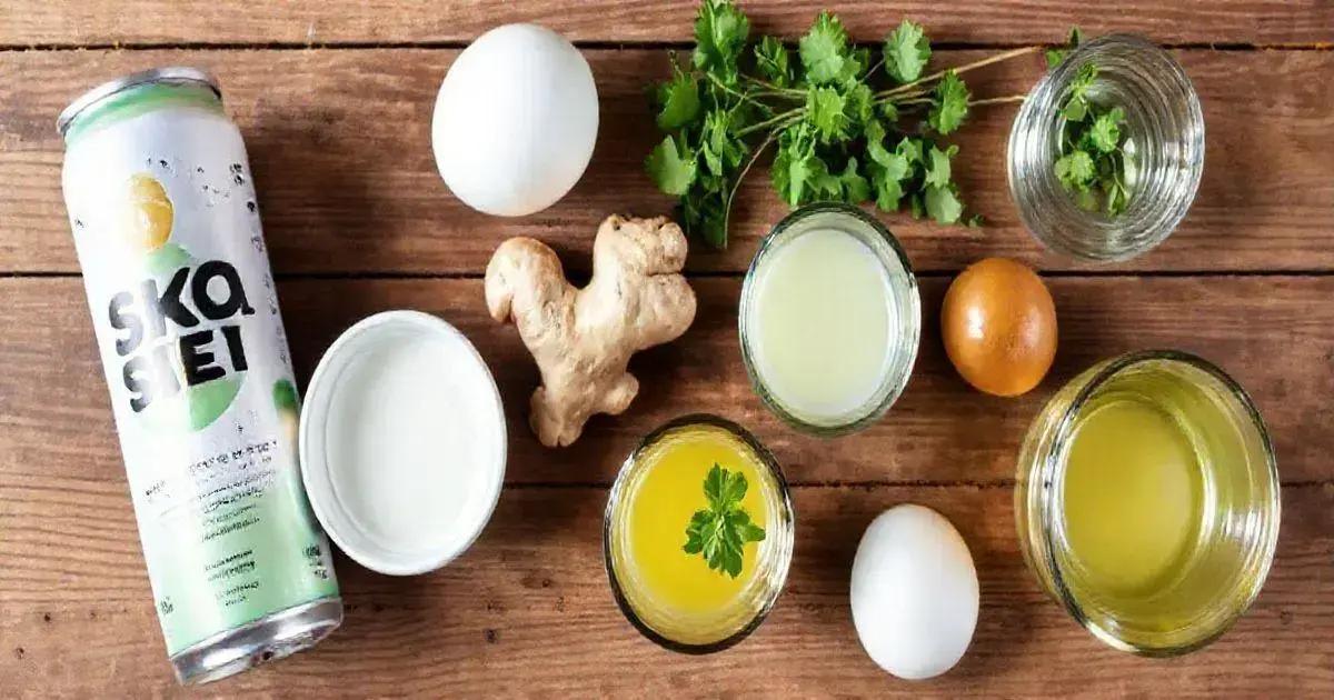 Ingredientes para Skol Beats com espuma de gengibre Ingredientes para Skol Beats com espuma de gengibre