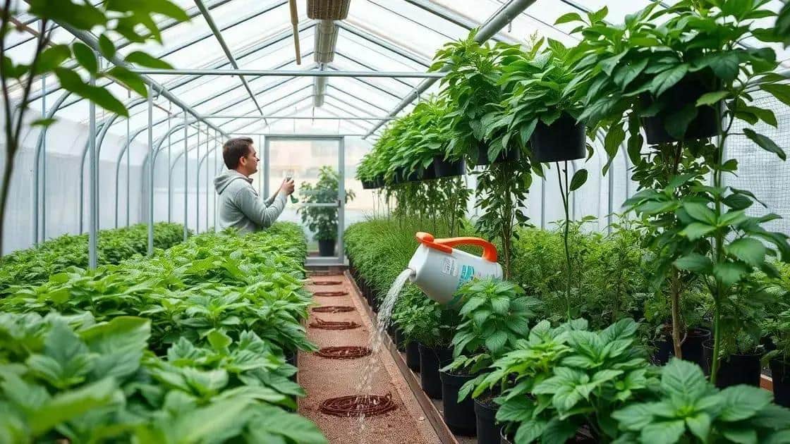 Cuidando das plantas dentro da estufa Cuidando das plantas dentro da estufa