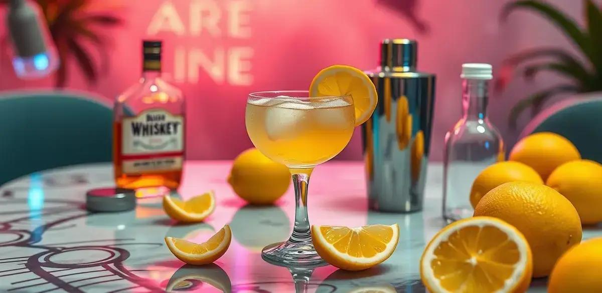 Ingredientes para o Whiskey Sour com Essência de Baunilha