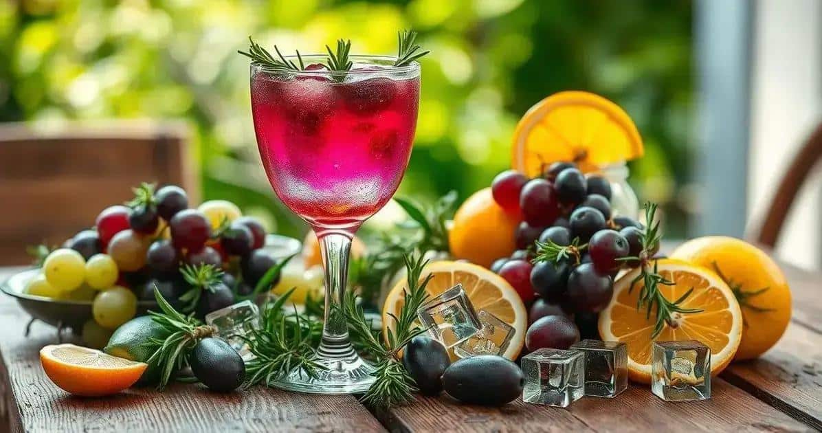 Ingredientes da Caipiríssima de Uva com Alecrim