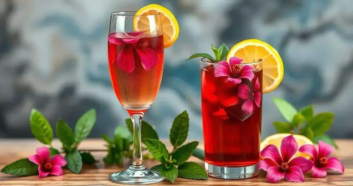 Ingredientes da Receita de Champagne com Chá de Hibisco e Suco de Limão Ingredientes da Receita de Champagne com Chá de Hibisco e Suco de Limão