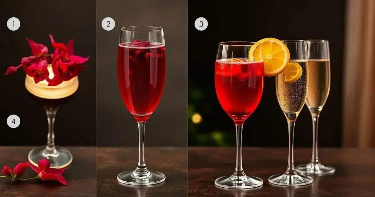 Método de Preparação de Champagne com Chá de Hibisco Método de Preparação de Champagne com Chá de Hibisco