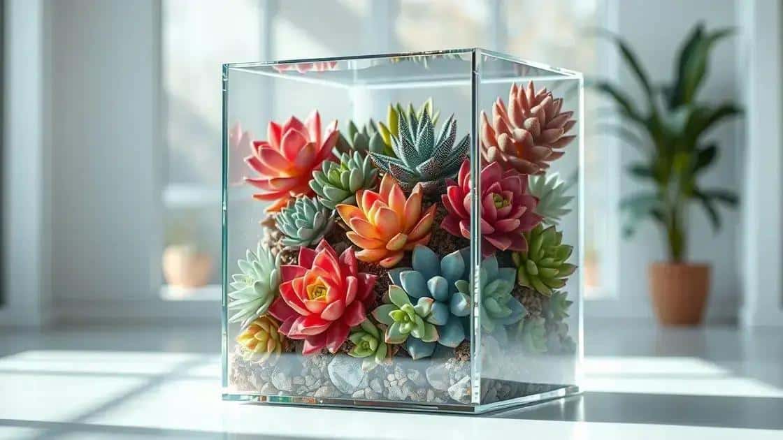Vantagens de usar suculentas em cubos de cristal Vantagens de usar suculentas em cubos de cristal