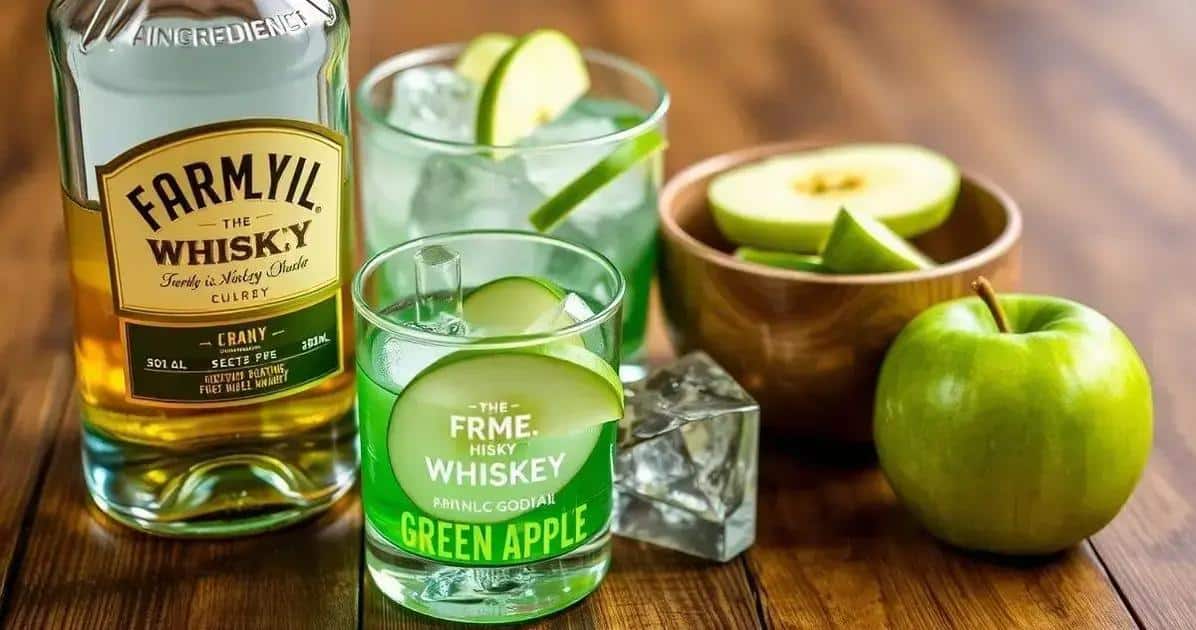 Ingredientes para Whisky com Soda de Maçã Verde Ingredientes para Whisky com Soda de Maçã Verde