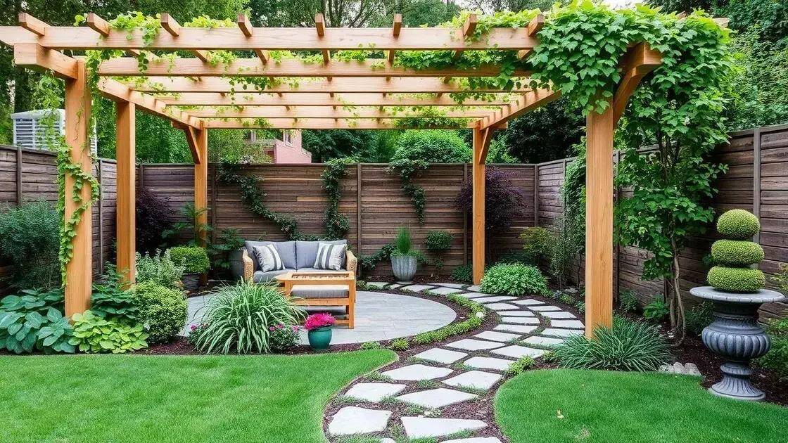 como integrar o pergolado ao jardim