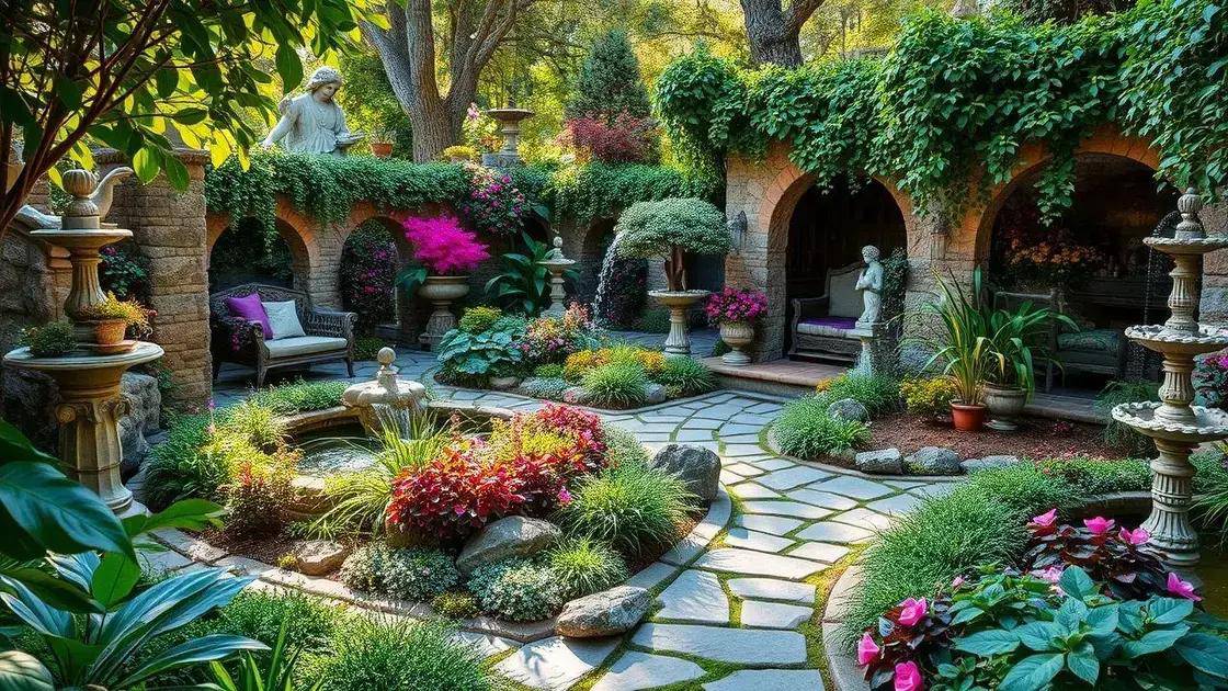 Elementos essenciais em jardins temáticos