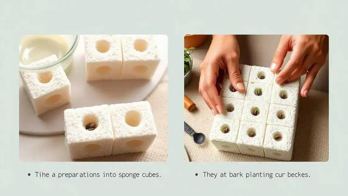 Passo a passo: plantando com cubos esponja Passo a passo: plantando com cubos esponja