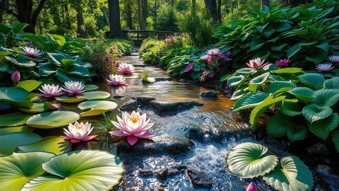 Plantas ideais para jardins com água em movimento