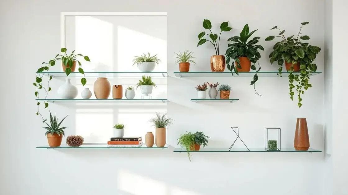 decoração combinando prateleiras invisíveis e plantas decoração combinando prateleiras invisíveis e plantas