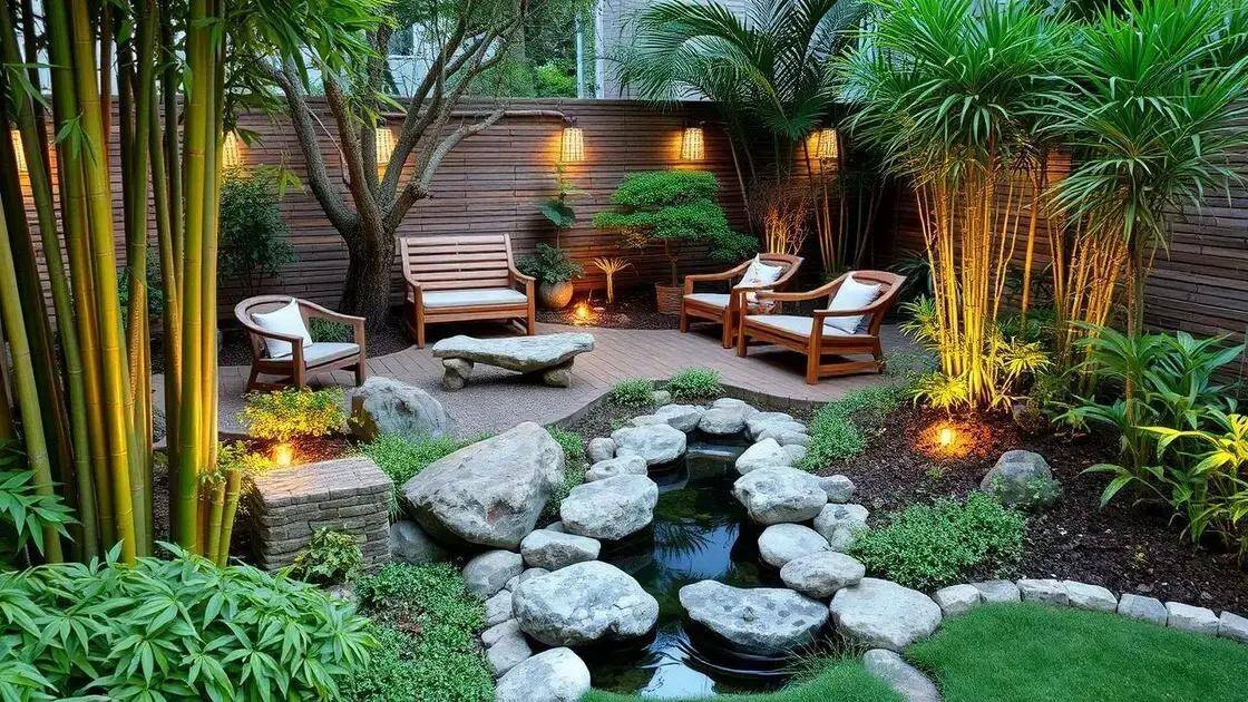 Integração do bambu com outros elementos paisagísticos