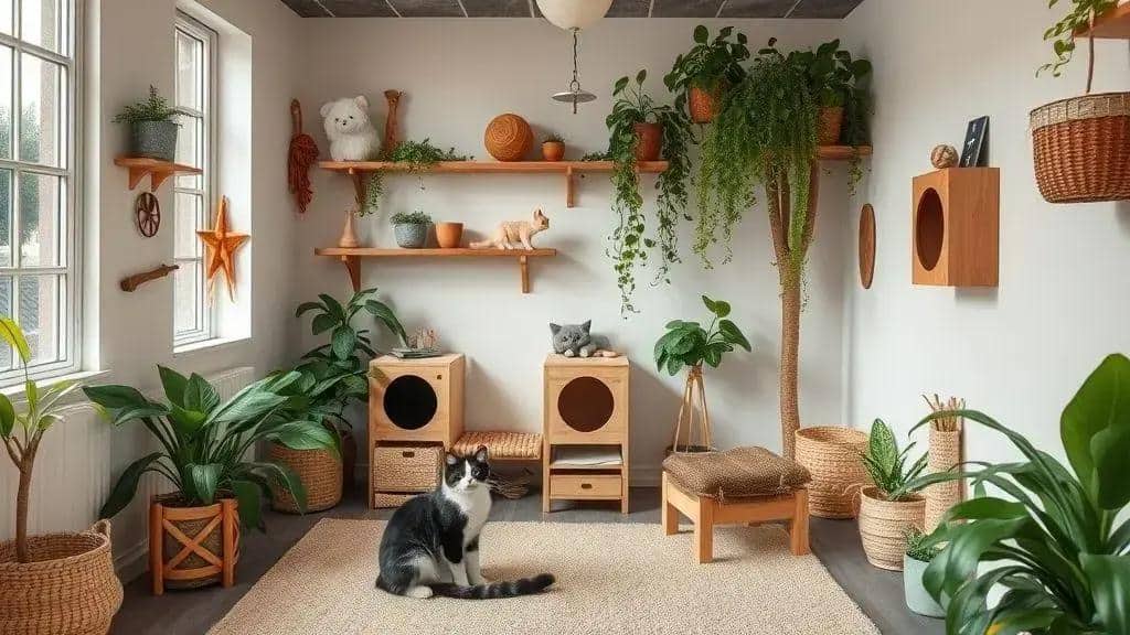 Leia mais sobre o artigo 15 Ideias de Paisagismo Interno para Estimular seu Gato que Não Sai de Casa
